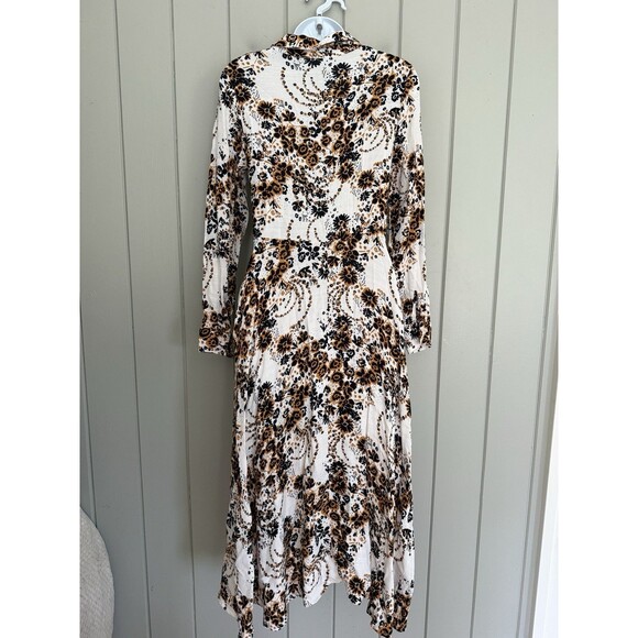 Free People Tough Love Maxi Dress 4 Floral Colorful Flowy Boho Navy Blue Gold - Picture 2 of 7